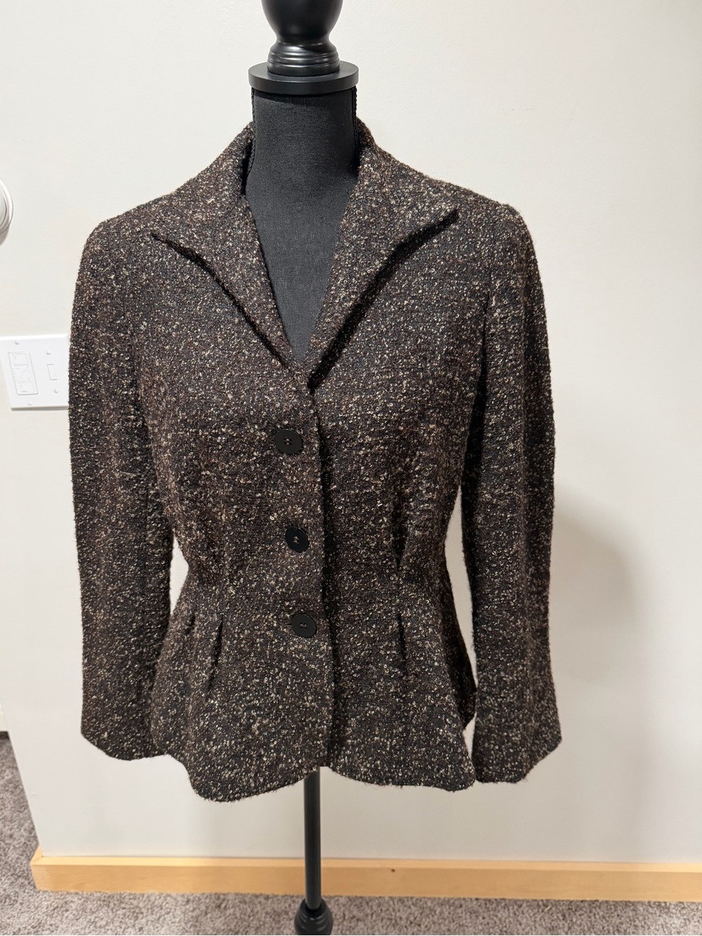 Lafayette 148 New York Wool Mohair Alpaca Boucle Blazer Jacket Size 6